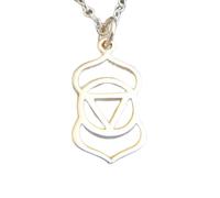 Collana con chakra del terzo occhio in argento sterling 925, piccolo ciondolo yoga, regalo zen semplice, delicato, gioiello per tutti i giorni|con catena da 18 pollici|placcato argento|LK_PNK_03037