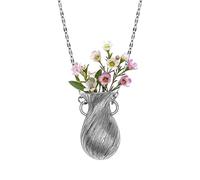 Collana Con Ciondolo A Bouquet Gioiello Romantico Fai da Te con Vaso di | Collane Di Fiori Per Donna Da Regalo per Mamme Mogli Donne Figlia Compleanno Tutti i Giorni e Festa