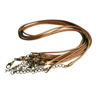 Collana con ciondolo a catena con chiusura a moschettone, in pelle artificiale nera e marrone, regolabile, fatta a mano, ciondoli, gioielli, 20 pezzi, 50 cm(Gold,Diameter 2.2mm)