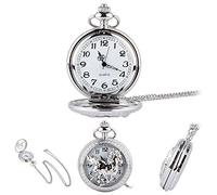 Collana con ciondolo a catena con orologio da taschino al quarzo cava a forma di cavallo d'argento di moda per i regali degli uomini delle donne Decorare il regalo per l'orologio da taschino del padre