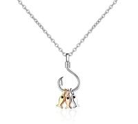 Collana con Ciondolo A Catena in Argento Sterling 925 Collane Estive Donna 3 Piccoli Pesci Unisex Gioielli Personalizzati Regalo Anniversario Compleanno