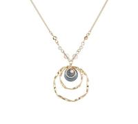 Collana con ciondolo a cerchio contorto Collana con cerchio a goccia circolare multistrato con cerchio in zircone con cerchio collana ciondolo a strati adatto per vacanze, feste, festival e vita quoti