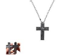Collana con ciondolo a croce antica con scomparto segreto, ciondolo a forma di dieci personaggi, design stampato 3D per regalo di compleanno, Natale, San Valentino, collane di coppia