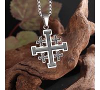 Collana con ciondolo a croce del crociato in acciaio inossidabile 304, 1 pezzo, di charme da e da donna, idea regalo