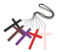 Collana con ciondolo a croce in legno (5 pezzi) per uomo - Collane con croce da