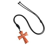 Collana con Ciondolo A Croce In Pietra Naturale Intrecciata A Mano per Uomo E Donna, Catena Regolabile con Corda, Pietra Preziosa, Energia, Fede, Regalo, Collana In Agata Rossa