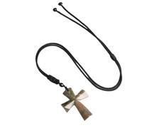 Collana con Ciondolo A Croce In Pietra Naturale Intrecciata A Mano per Uomo E Donna, Catena Regolabile con Corda, Pietra Preziosa, Energia, Fede, Regalo, Collana In Agata Colorata