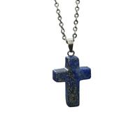 Collana Con Ciondolo A Croce In Pietra Naturale Per Donna E Uomo, Cristallo Curativo, Quarzo, Chakra, Collana Con Pietre Preziose Reiki Con Catena, Gioielli Della Fede, Regalo Per Compleanno, Annive