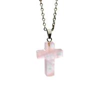 Collana Con Ciondolo A Croce In Pietra Naturale Per Donna E Uomo, Cristallo Curativo, Quarzo, Chakra, Collana Con Pietre Preziose Reiki Con Catena, Regalo Di Gioielli Della Fede Per Compleanno, Anni