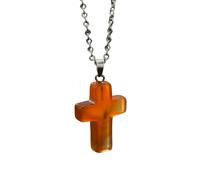 Collana Con Ciondolo A Croce In Pietra Naturale Per Donna E Uomo, Cristallo Di Quarzo Curativo, Chakra, Collana Con Pietre Preziose Reiki Con Catena, Gioielli Della Fede, Regalo Per Compleanno, Anni