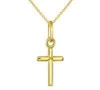 Collana con ciondolo a croce piccola in oro giallo 14 carati, N / A