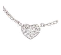 Collana Con Ciondolo A Cuore 26 Diamanti 585 Oro Bianco 45cm, Donna