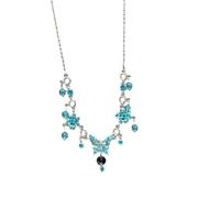 Collana con ciondolo a farfalla blu, argento, graziosa, collana a farfalla, gioielli alla moda, regalo per donne, mogli, mamme, figlie