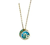 Collana con ciondolo a forma di 12 costellazioni con zircone cavo, catena regolabile con simboli astrologici, accessorio unico, Misura unica, come descritto, come descritto
