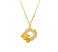 Collana con Ciondolo A Forma Di 12 Divinità Floreali per Donna, In Argento Sterling 925 Placcato Oro, Ciondolo con Segno Del Mese Di Nascita, Collana con Ciondolo per Donna E Ragazza, Regali Di Com