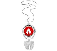 Collana con ciondolo a forma di ali d'angelo, colore: rosso fuoco quadrato
