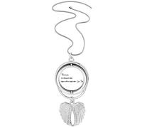 Collana con ciondolo a forma di ali d'angelo con citazione ispiratrice di Lao Tzu