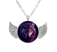 Collana con ciondolo a forma di ali d'angelo con fiore di corvo, in lega di zinco, gioiello regalo per uomini e, Misura unica, lega di alluminio, Nessuna pietra preziosa