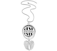 Collana con ciondolo a forma di ali d'angelo, con frase "Best Friend Ever"