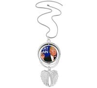Collana con ciondolo a forma di ali d'angelo con immagine ridicola americana