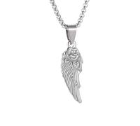 Collana con ciondolo a forma di ali d'angelo, con piuma di rosa, per uomo e donna, simbolo dell'amore, gioiello commemorativo regalo