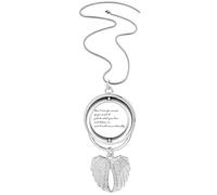 Collana con ciondolo a forma di ali d'angelo con scritta "Don't Aim For Success If You Want It"
