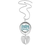 Collana con ciondolo a forma di ali d'angelo, stile messicano, con simbolo dell'antica civiltà messicana