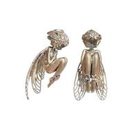 Collana con ciondolo a forma di angelo custode silenzioso, elegante intagliato a mano con capelli ricci e ali in filigrana, delicato ciondolo di protezione religiosa per donne e uomini, regalo per