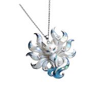 Collana con ciondolo a forma di animale con catena in lega e ciondolo ispirato a nove code, 45 cm, gioiello per clavicola da indossare tutti i giorni e pendolarismo collana con ciondolo a forma di