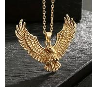 Collana con ciondolo a forma di aquila alata in stile hip-hop, squisitamente progettata, stile punk, adatta per l'uso quotidiano in moto e come regalo per feste