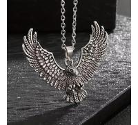 Collana con ciondolo a forma di aquila alata in stile hip-hop, squisitamente progettata, stile punk, adatta per l'uso quotidiano in moto e come regalo per feste