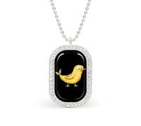 Collana con ciondolo a forma di banana con uccellino, alla moda, con bordo bianco, lega metall
