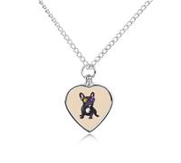 Collana con ciondolo a forma di bulldog francese, con occhiali colorati, per ceneri e cuori, collana commemorativa per animali domestici