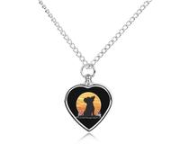 Collana con ciondolo a forma di bulldog francese per ceneri a forma di cuore, collana commemorativa per animali domestici