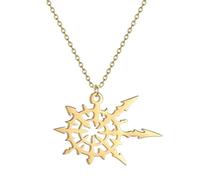 Collana con ciondolo a forma di bussola caos e stella, per donne e uomini, collana girocollo con simbolo magico della linea artistica