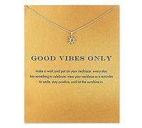 Collana con ciondolo a forma di bussola con coraggiosa collana con messaggio ispiratore, amicizia sole, buona fortuna avventura, regalo per donne e ragazze, Zinco