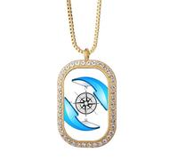 Collana con ciondolo a forma di bussola intorno al nord e sud, gioiello