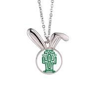 Collana con ciondolo a forma di cactus e coniglietto della civiltà antica del Messico, idea regalo