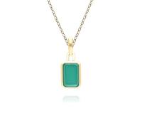 Collana con ciondolo a forma di calcedonio classico baguette in oro giallo 9 kt