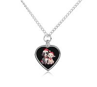 Collana con ciondolo a forma di cane dalmata per ceneri a forma di cuore, collana commemorativa per la cremazione