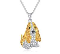 Collana con ciondolo a forma di cane, in argento Sterling 925, 24 razze, corgi, husky, labrador, pastore, da donna, Argento sterling, Zirconia cubica