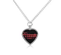 Collana con ciondolo a forma di cenere a forma di alce e boscaiolo, colore rosso e nero, collana commemorativa per animali domestici