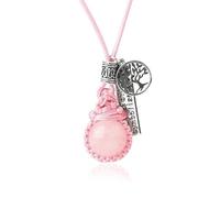 Collana con Ciondolo A Forma di Cerchio con Pietre Preziose E Cristalli,Ciondolo con Perline Chakra Avvolte In Filo Metallico E Cordino Regolabile con Albero Della Vita,Girocollo con Ciondolo In Piet