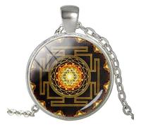 Collana con ciondolo a forma di chakra buddista Sri Yantra con geometria sacra Sri Yantra, (Italiano)