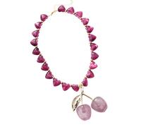 Collana con ciondolo a forma di ciliegie alla moda gioielli collane con struttura acrilica adatta per gli amanti della moda e le donne presenti collana con ciondolo a forma di cuore acrilico