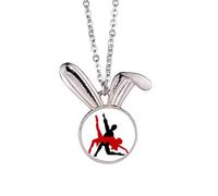 Collana con ciondolo a forma di coniglietto che danza sociale, idea regalo