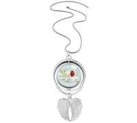 Collana con ciondolo a forma di coniglietto con ali d'angelo e scritta "Happy Easter"