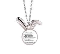 Collana con ciondolo a forma di coniglietto con citazione poetica, tigre, annusare la rosa, idea regalo