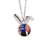 Collana con ciondolo a forma di coniglietto con immagine ridicola, idea regalo