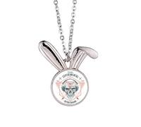 Collana con ciondolo a forma di coniglietto con scheletro indiano, sacrificio totem, tatuaggio, idea regalo